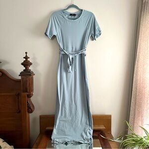 Pomander Place • Sawyer Knit Maxi‎ Dress in Slate Blue